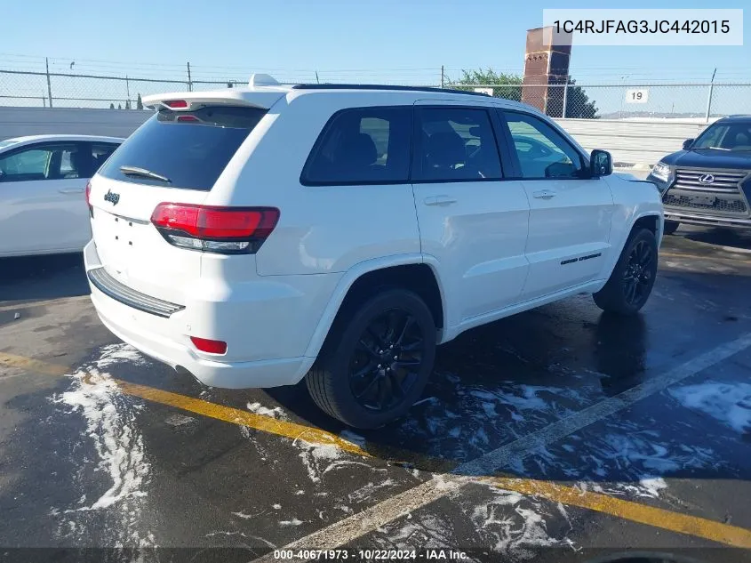 2018 Jeep Grand Cherokee Altitude 4X4 VIN: 1C4RJFAG3JC442015 Lot: 40671973