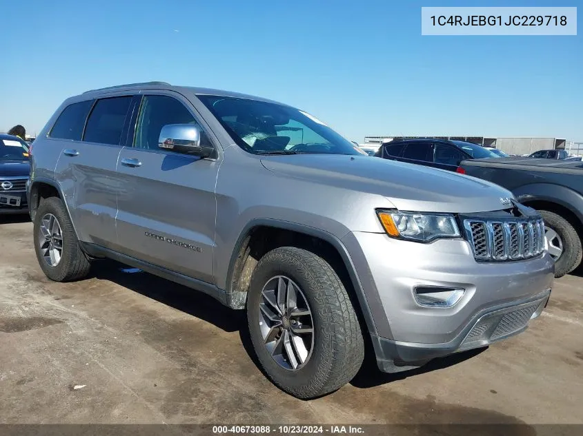 2018 Jeep Grand Cherokee Limited 4X2 VIN: 1C4RJEBG1JC229718 Lot: 40673088