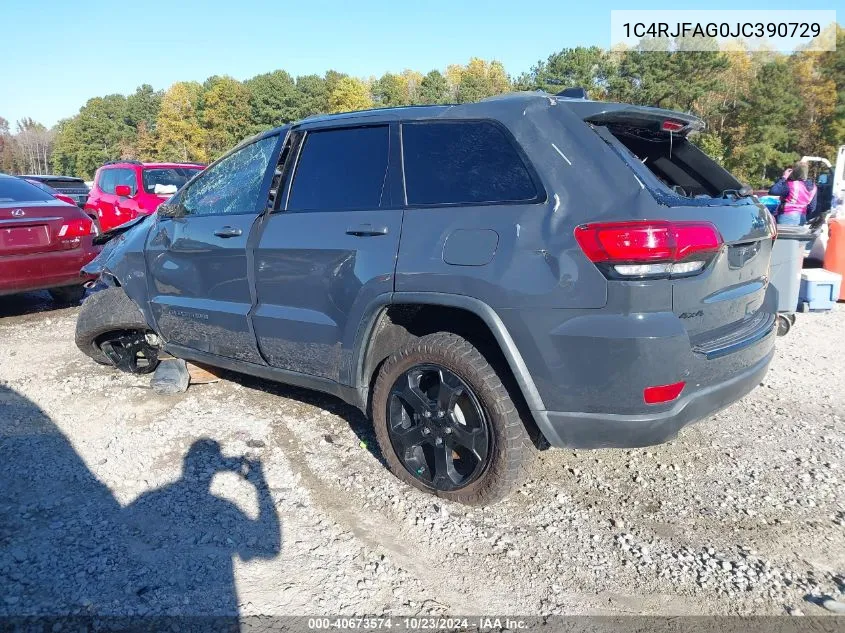 2018 Jeep Grand Cherokee Upland 4X4 VIN: 1C4RJFAG0JC390729 Lot: 40673574