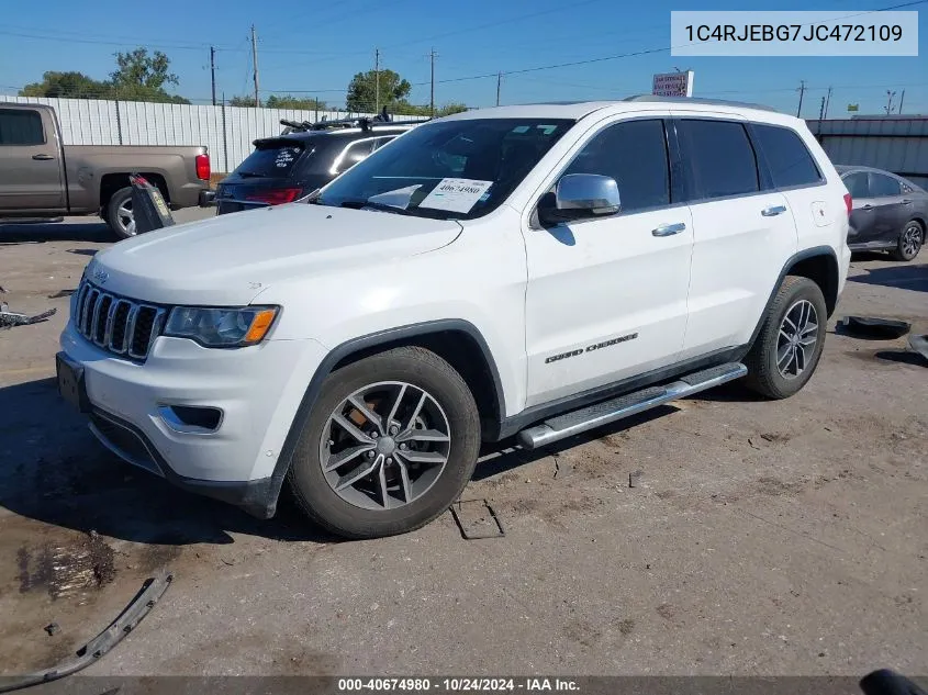 2018 Jeep Grand Cherokee Limited 4X2 VIN: 1C4RJEBG7JC472109 Lot: 40674980