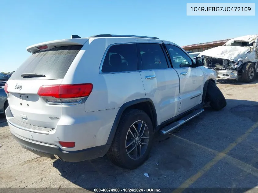 2018 Jeep Grand Cherokee Limited 4X2 VIN: 1C4RJEBG7JC472109 Lot: 40674980