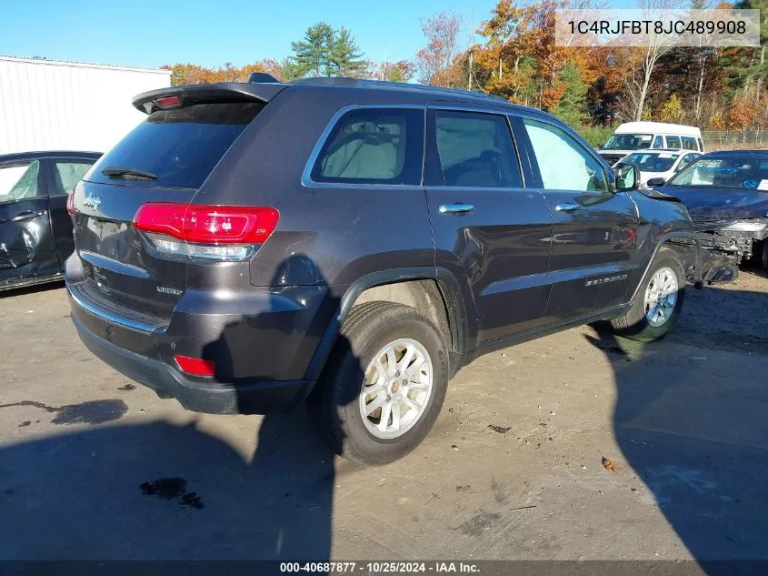 2018 Jeep Grand Cherokee Limited 4X4 VIN: 1C4RJFBT8JC489908 Lot: 40687877