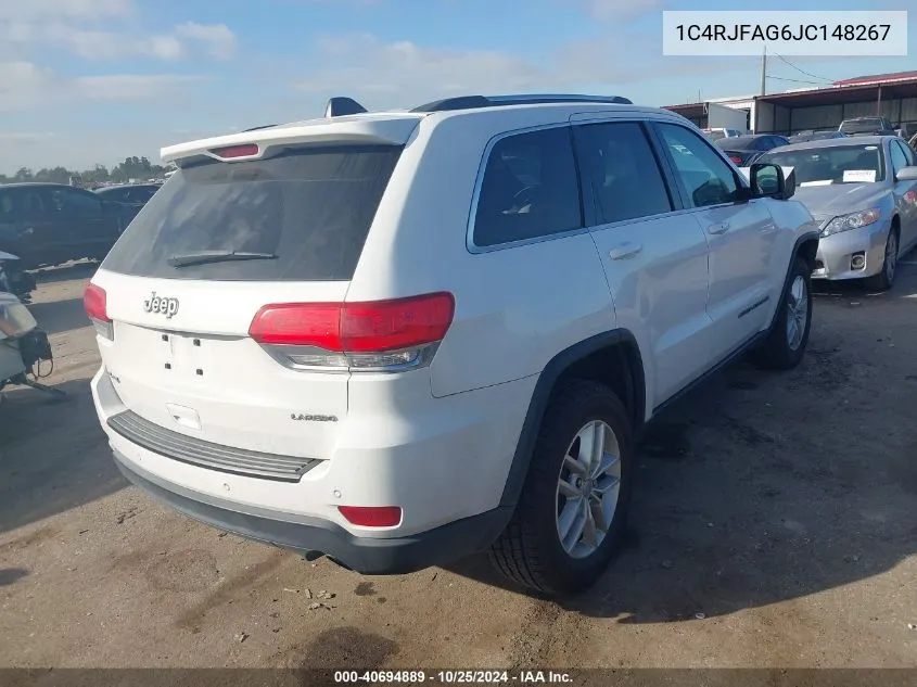 2018 Jeep Grand Cherokee Laredo E 4X4 VIN: 1C4RJFAG6JC148267 Lot: 40694889