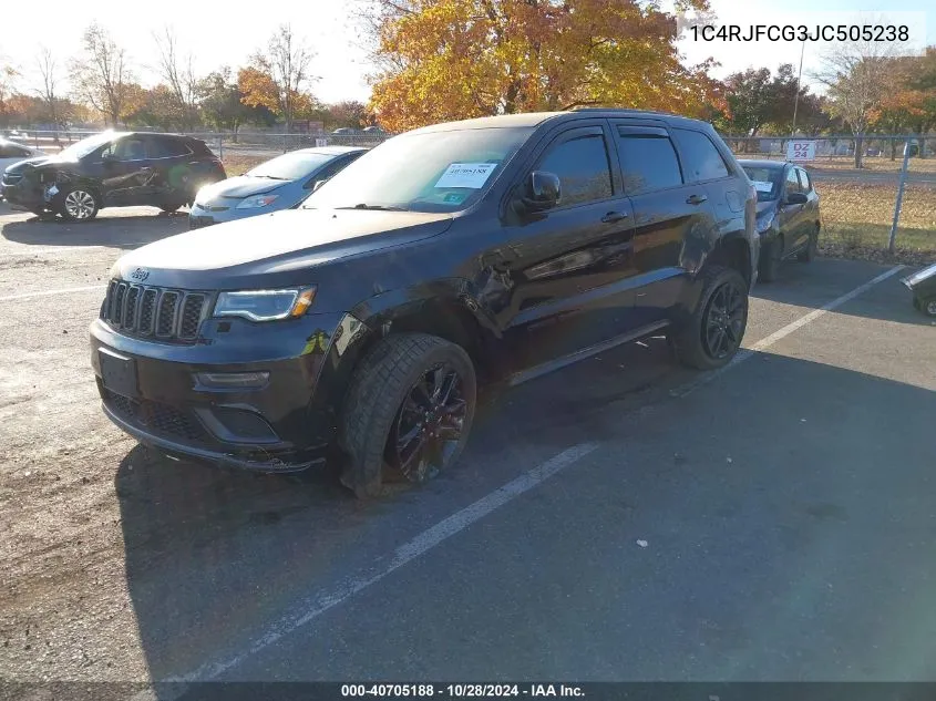 2018 Jeep Grand Cherokee High Altitude 4X4 VIN: 1C4RJFCG3JC505238 Lot: 40705188