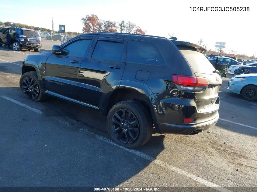 2018 Jeep Grand Cherokee High Altitude 4X4 VIN: 1C4RJFCG3JC505238 Lot: 40705188