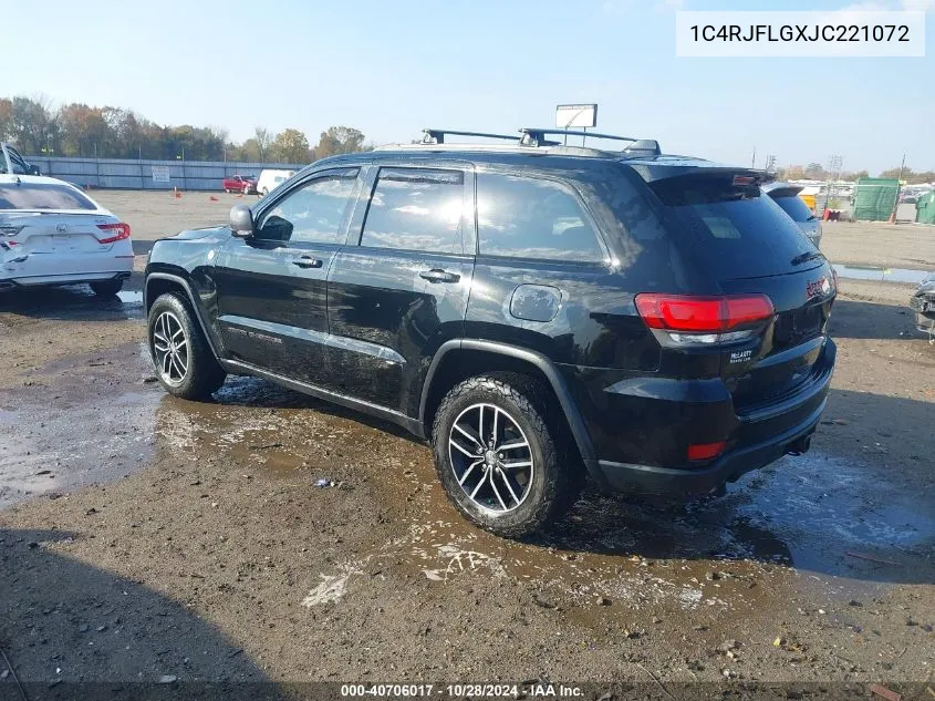 2018 Jeep Grand Cherokee Trailhawk 4X4 VIN: 1C4RJFLGXJC221072 Lot: 40706017