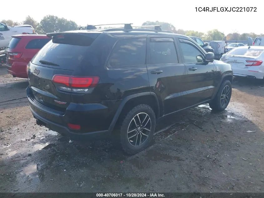 2018 Jeep Grand Cherokee Trailhawk 4X4 VIN: 1C4RJFLGXJC221072 Lot: 40706017