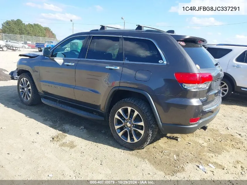 2018 Jeep Grand Cherokee Limited 4X4 VIN: 1C4RJFBG8JC337291 Lot: 40710079