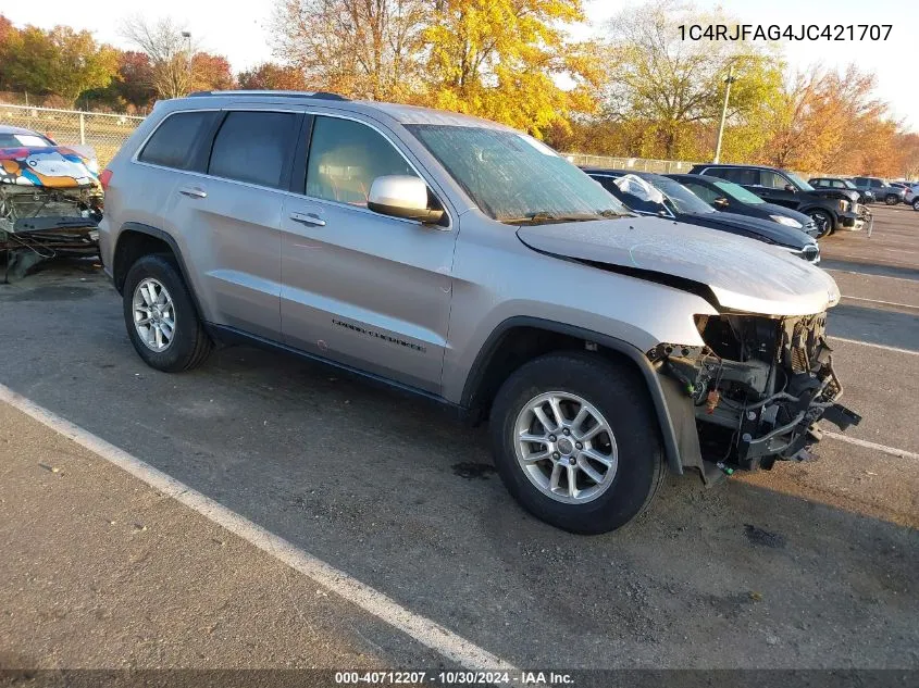 2018 Jeep Grand Cherokee Laredo E 4X4 VIN: 1C4RJFAG4JC421707 Lot: 40712207