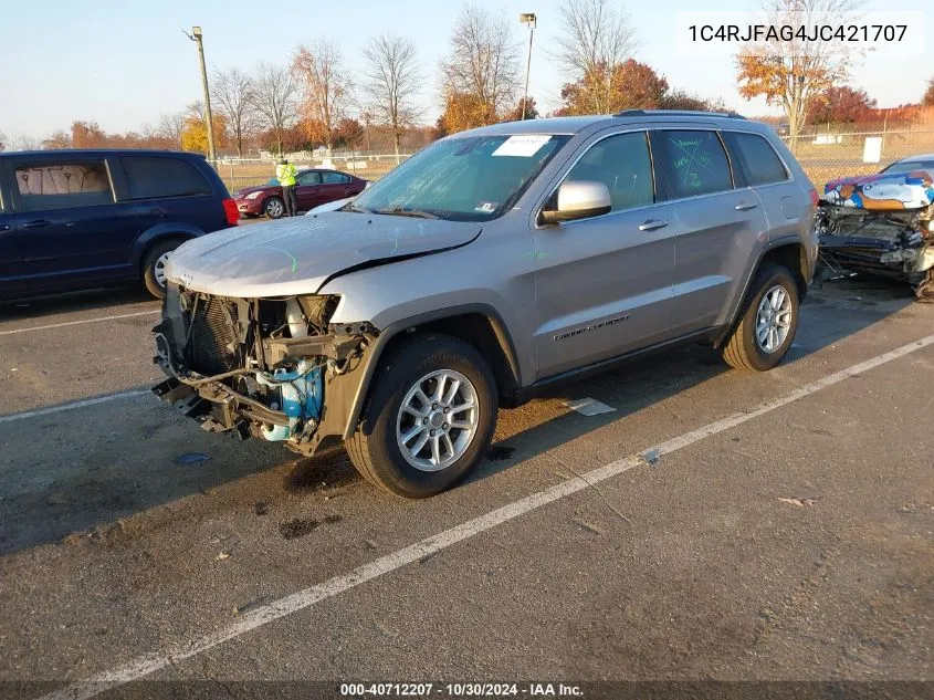 2018 Jeep Grand Cherokee Laredo E 4X4 VIN: 1C4RJFAG4JC421707 Lot: 40712207