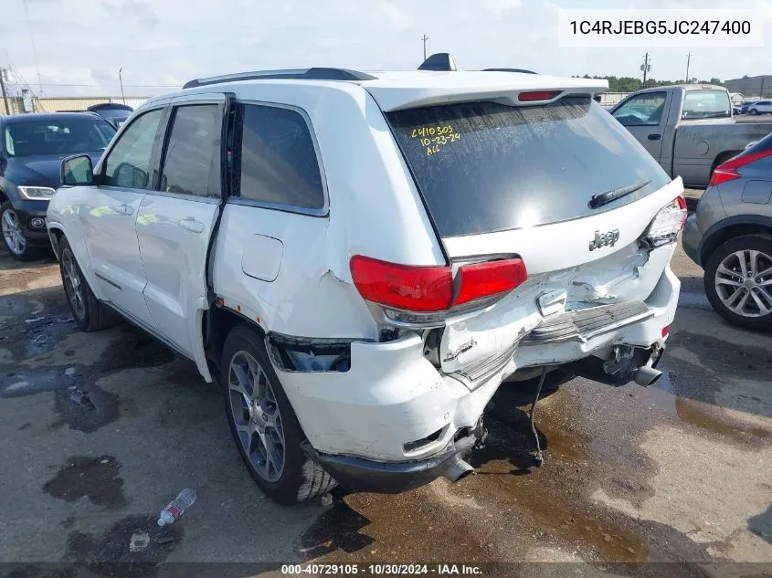 2018 Jeep Grand Cherokee Sterling Edition 4X2 VIN: 1C4RJEBG5JC247400 Lot: 40729105