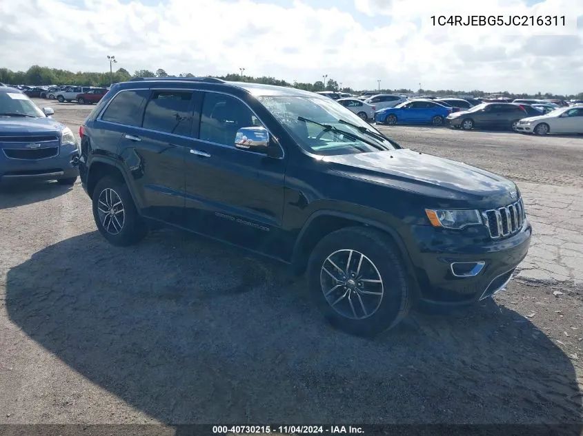 2018 Jeep Grand Cherokee Limited 4X2 VIN: 1C4RJEBG5JC216311 Lot: 40730215