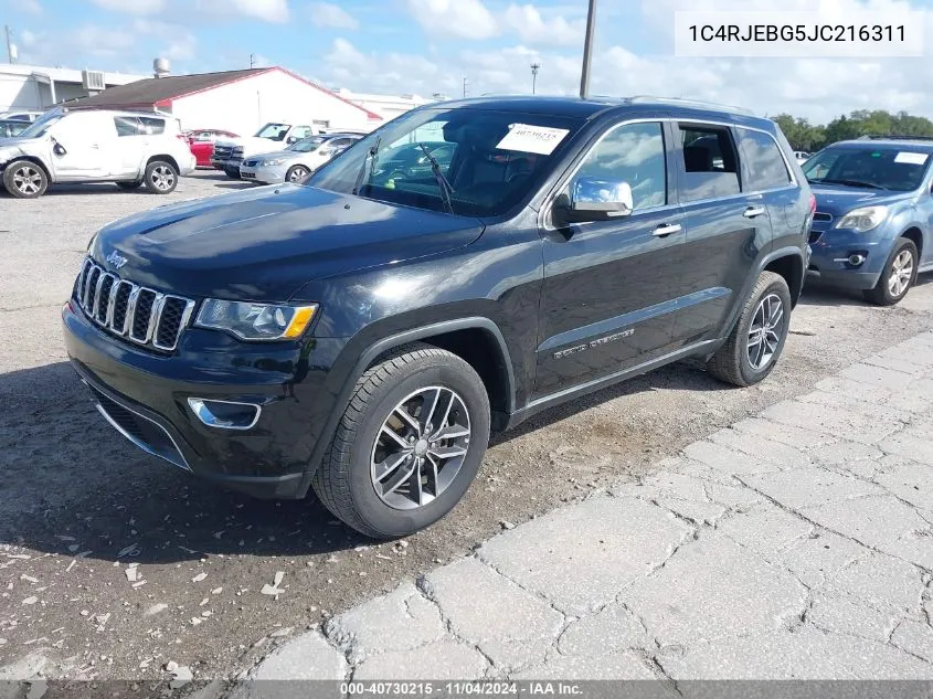 2018 Jeep Grand Cherokee Limited 4X2 VIN: 1C4RJEBG5JC216311 Lot: 40730215