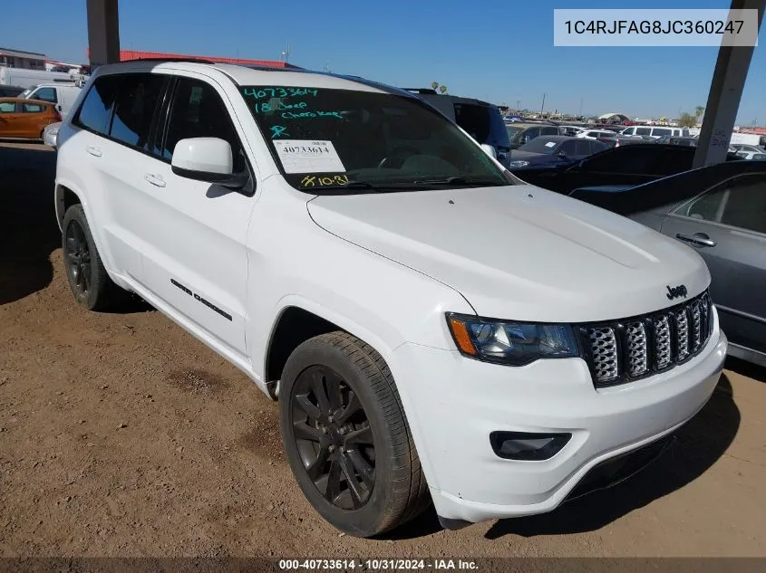 2018 Jeep Grand Cherokee Altitude 4X4 VIN: 1C4RJFAG8JC360247 Lot: 40733614