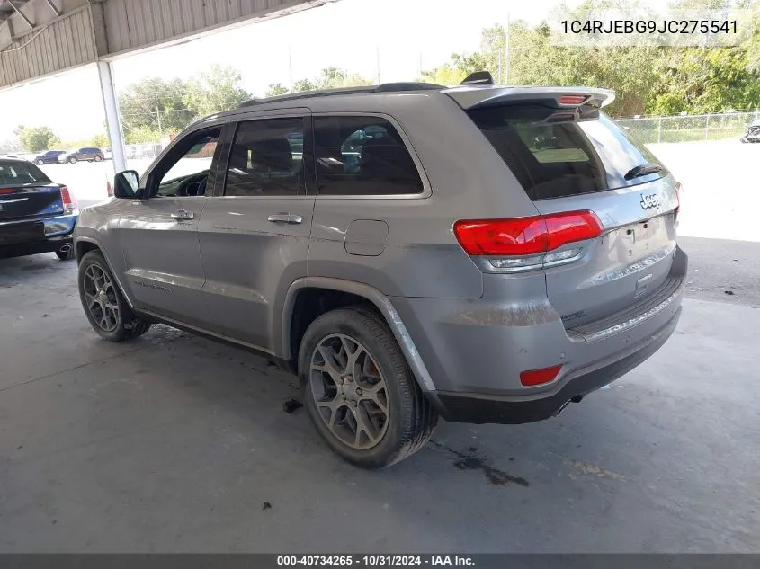 2018 Jeep Grand Cherokee Sterling Edition 4X2 VIN: 1C4RJEBG9JC275541 Lot: 40734265