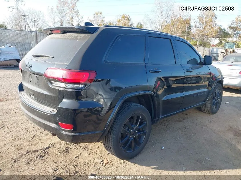 2018 Jeep Grand Cherokee Altitude 4X4 VIN: 1C4RJFAG3JC102508 Lot: 40735623