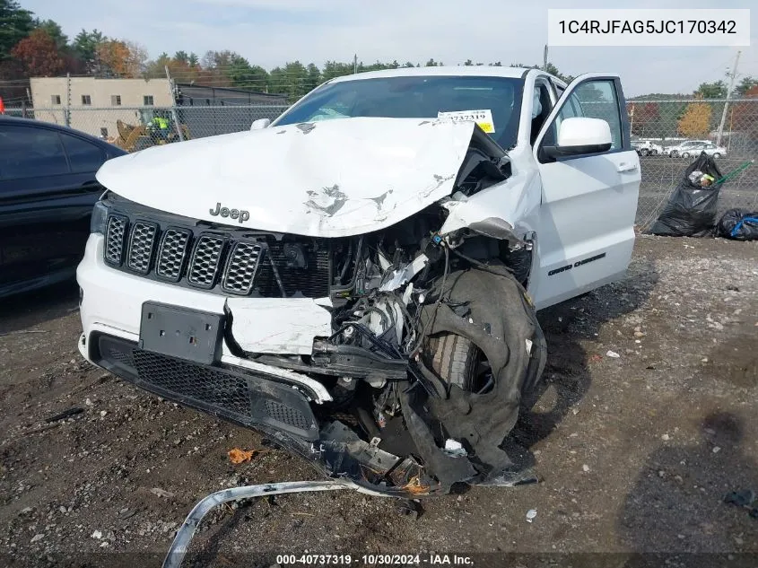 2018 Jeep Grand Cherokee Altitude 4X4 VIN: 1C4RJFAG5JC170342 Lot: 40737319