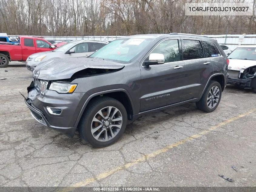 2018 Jeep Grand Cherokee Overland 4X4 VIN: 1C4RJFCG3JC190327 Lot: 40752236