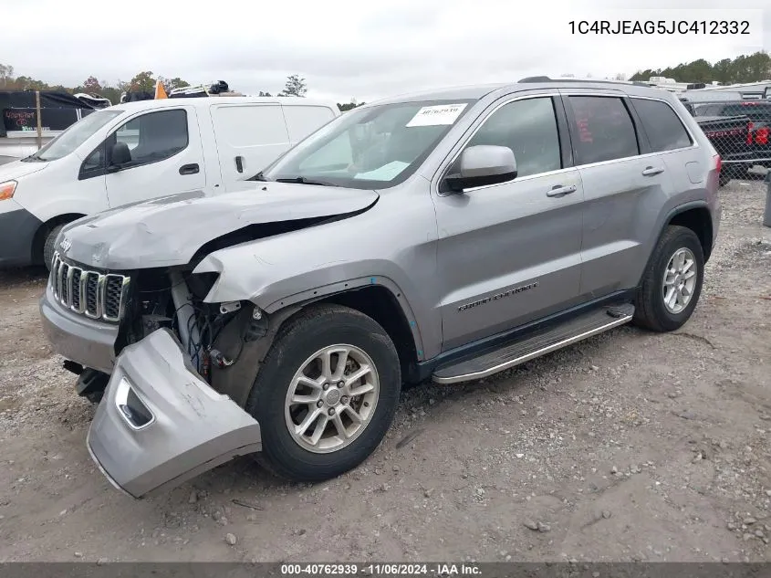 2018 Jeep Grand Cherokee Laredo E 4X2 VIN: 1C4RJEAG5JC412332 Lot: 40762939