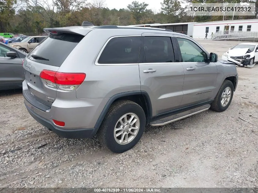 2018 Jeep Grand Cherokee Laredo E 4X2 VIN: 1C4RJEAG5JC412332 Lot: 40762939