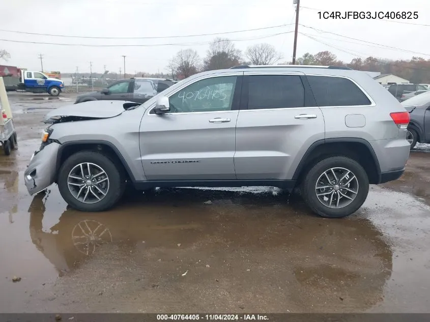 2018 Jeep Grand Cherokee Limited 4X4 VIN: 1C4RJFBG3JC406825 Lot: 40764405