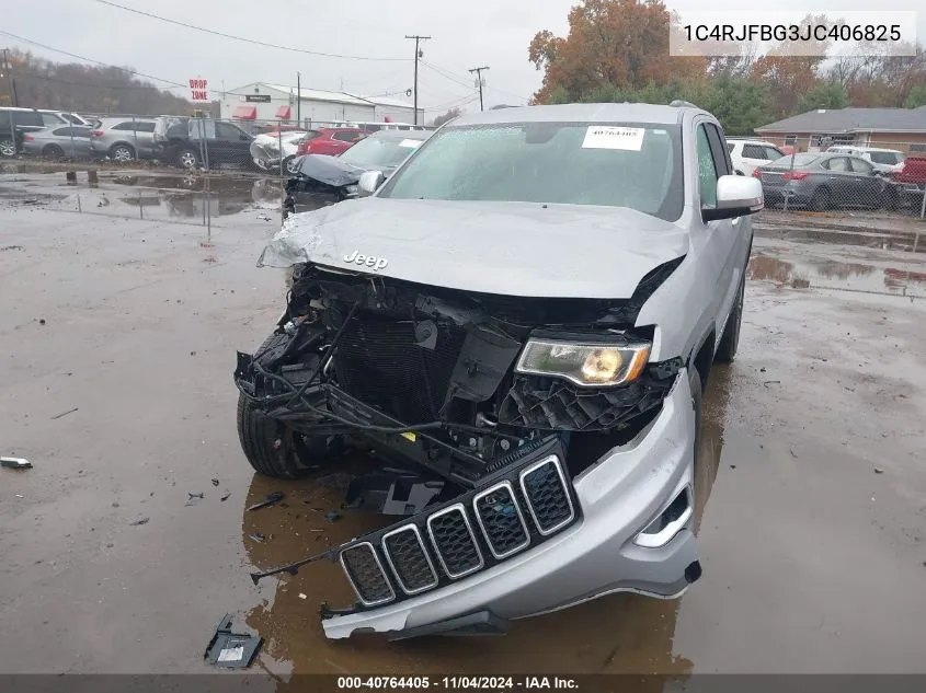 2018 Jeep Grand Cherokee Limited 4X4 VIN: 1C4RJFBG3JC406825 Lot: 40764405