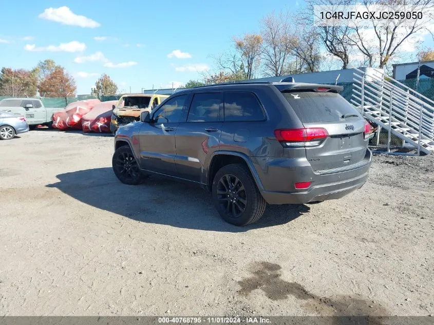 2018 Jeep Grand Cherokee Altitude 4X4 VIN: 1C4RJFAGXJC259050 Lot: 40768795