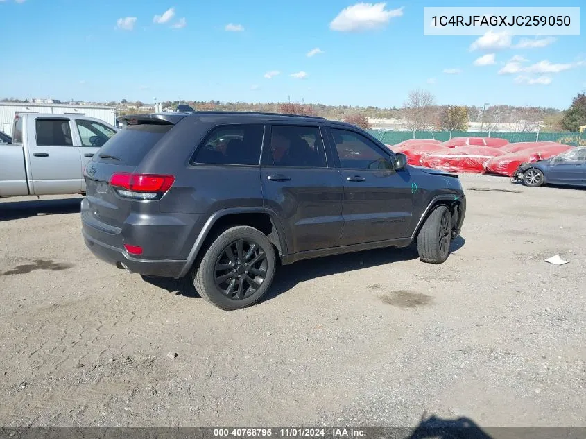 2018 Jeep Grand Cherokee Altitude 4X4 VIN: 1C4RJFAGXJC259050 Lot: 40768795