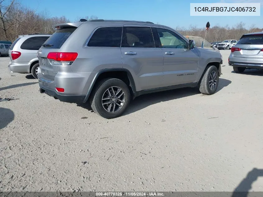 2018 Jeep Grand Cherokee Limited 4X4 VIN: 1C4RJFBG7JC406732 Lot: 40770325