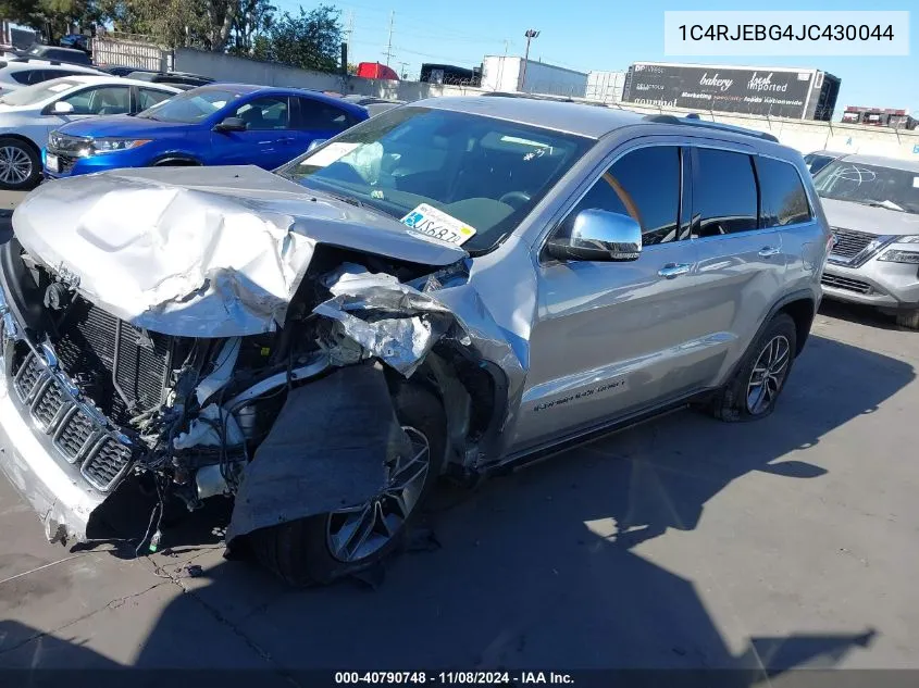 2018 Jeep Grand Cherokee Limited 4X2 VIN: 1C4RJEBG4JC430044 Lot: 40790748