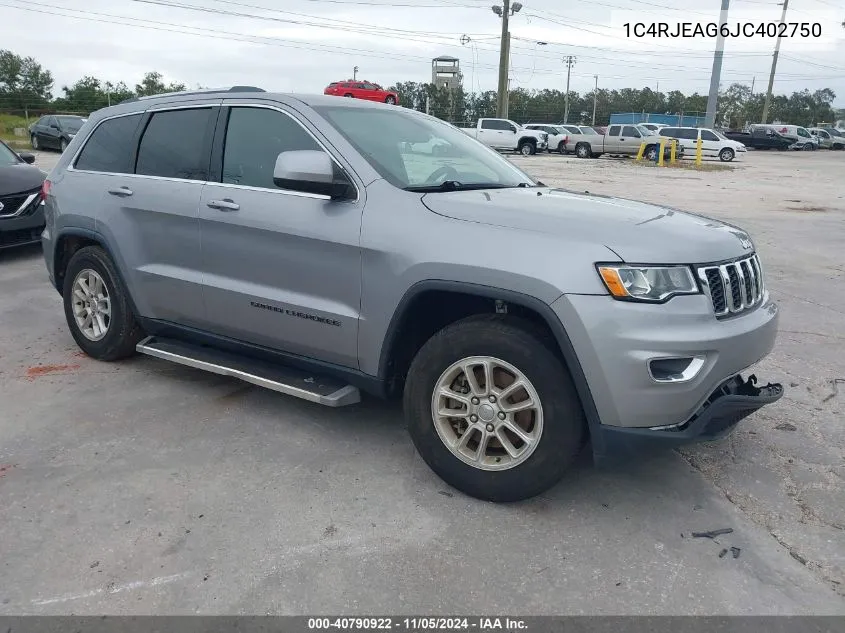 2018 Jeep Grand Cherokee Laredo E 4X2 VIN: 1C4RJEAG6JC402750 Lot: 40790922