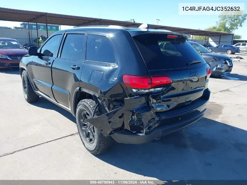 2018 Jeep Grand Cherokee Upland 4X4 VIN: 1C4RJFAG4JC352632 Lot: 40790943