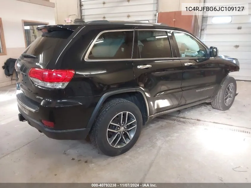 2018 Jeep Grand Cherokee Limited 4X4 VIN: 1C4RJFBG6JC109127 Lot: 40793238