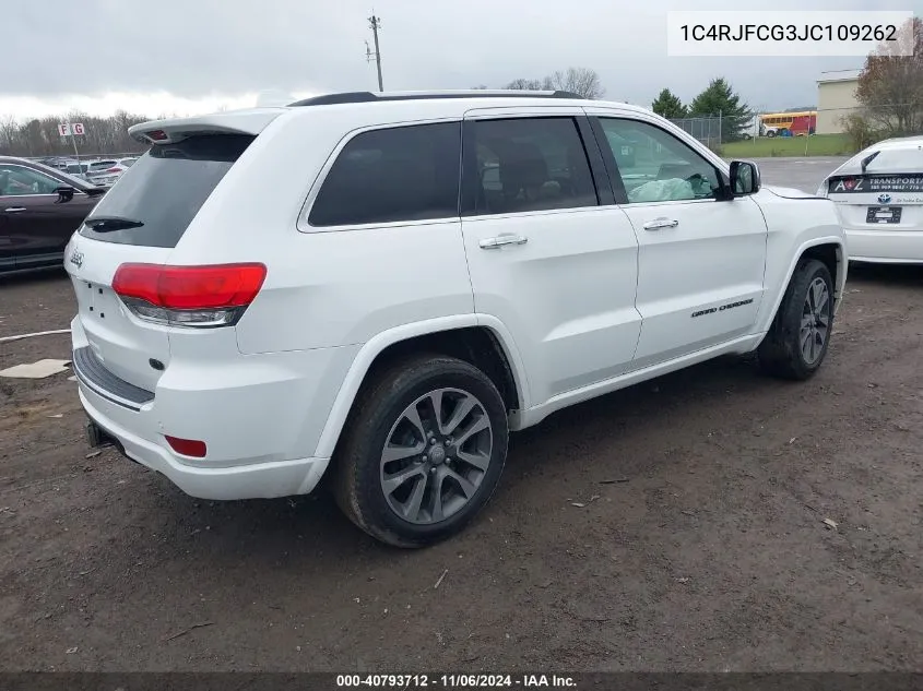 2018 Jeep Grand Cherokee Overland 4X4 VIN: 1C4RJFCG3JC109262 Lot: 40793712