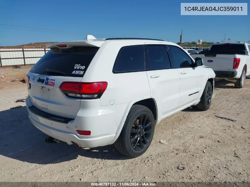 2018 Jeep Grand Cherokee Altitude 4X2 VIN: 1C4RJEAG4JC359011 Lot: 40797132