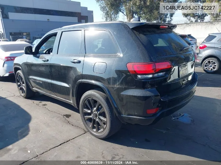 2018 Jeep Grand Cherokee Altitude 4X2 VIN: 1C4RJEAG5JC142227 Lot: 40809539