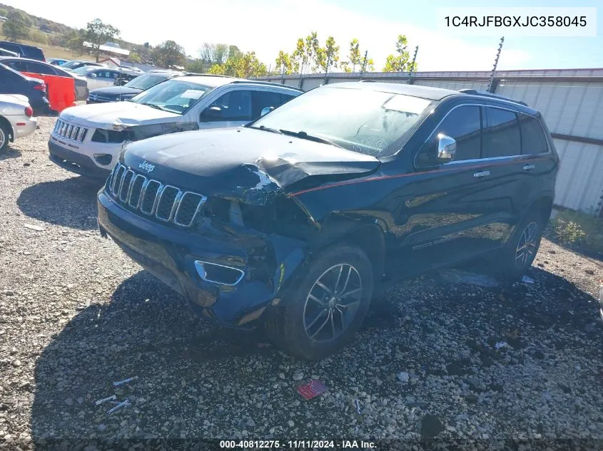 2018 Jeep Grand Cherokee Limited 4X4 VIN: 1C4RJFBGXJC358045 Lot: 40812275