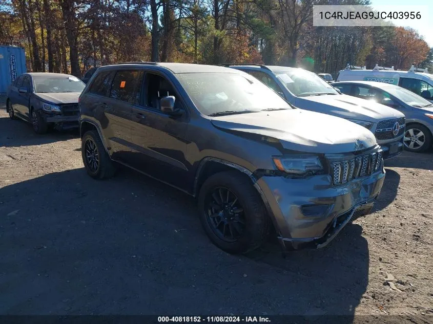 2018 Jeep Grand Cherokee Altitude 4X2 VIN: 1C4RJEAG9JC403956 Lot: 40818152