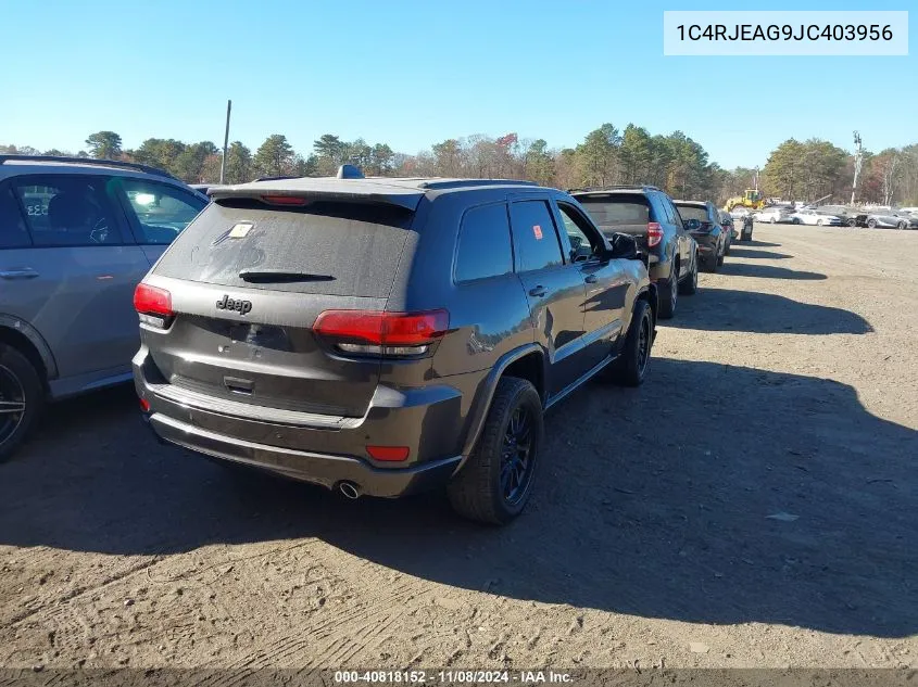 2018 Jeep Grand Cherokee Altitude 4X2 VIN: 1C4RJEAG9JC403956 Lot: 40818152