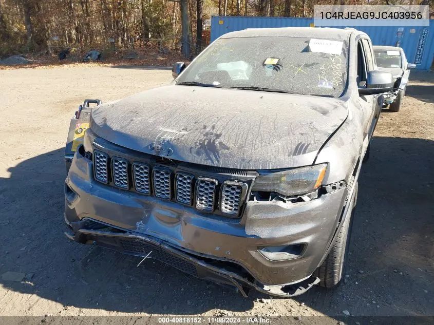 2018 Jeep Grand Cherokee Altitude 4X2 VIN: 1C4RJEAG9JC403956 Lot: 40818152