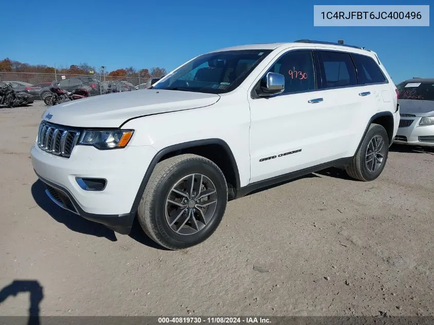 2018 Jeep Grand Cherokee Limited 4X4 VIN: 1C4RJFBT6JC400496 Lot: 40819730