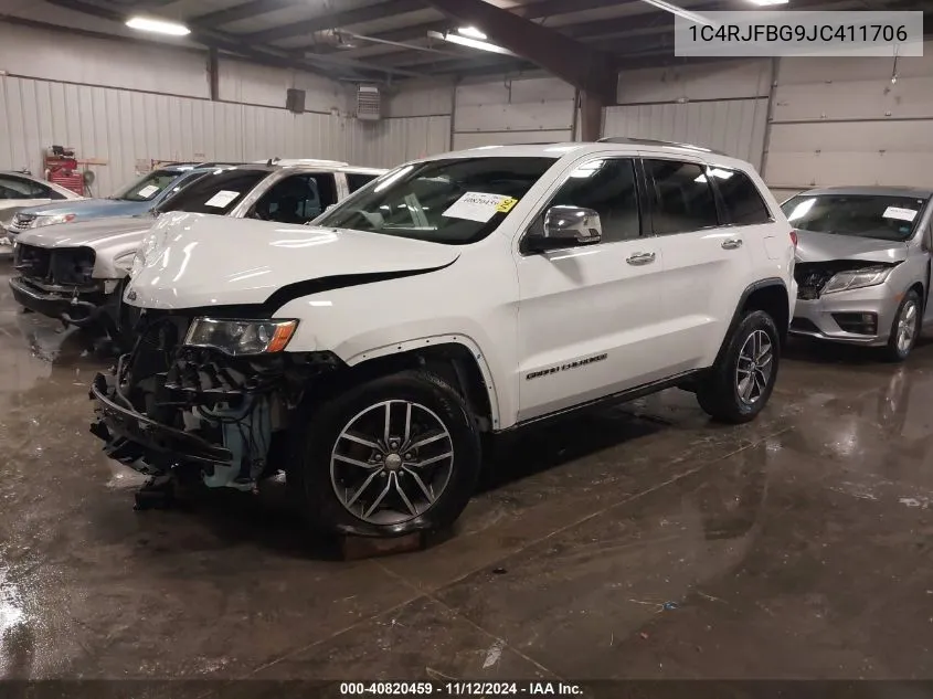 2018 Jeep Grand Cherokee Limited 4X4 VIN: 1C4RJFBG9JC411706 Lot: 40820459