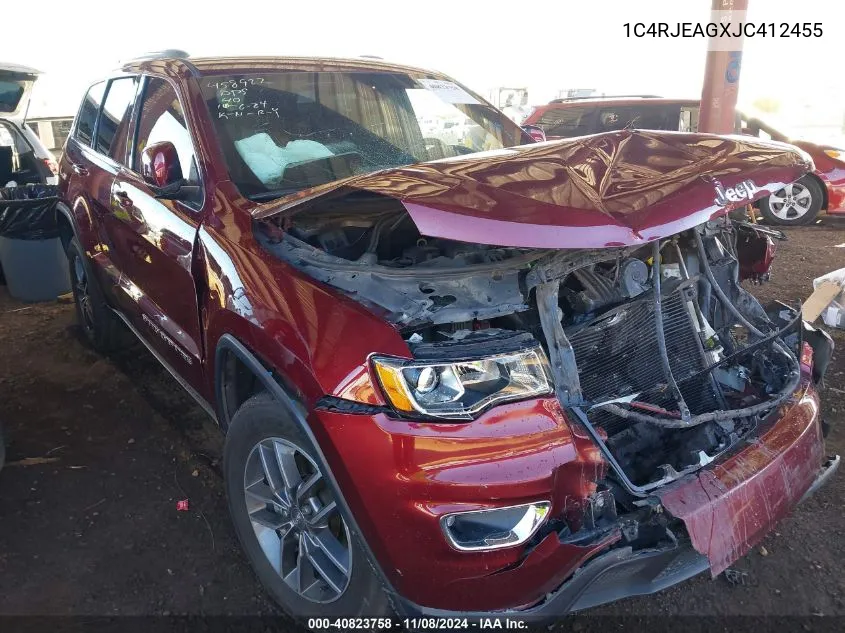 2018 Jeep Grand Cherokee Laredo E 4X2 VIN: 1C4RJEAGXJC412455 Lot: 40823758