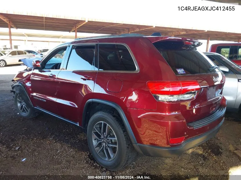 2018 Jeep Grand Cherokee Laredo E 4X2 VIN: 1C4RJEAGXJC412455 Lot: 40823758