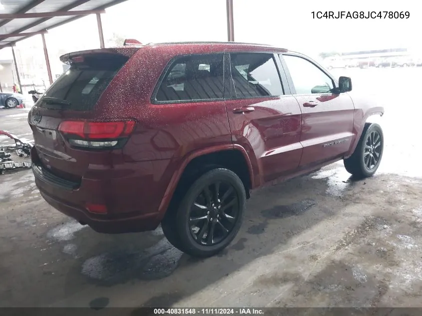 2018 Jeep Grand Cherokee Altitude 4X4 VIN: 1C4RJFAG8JC478069 Lot: 40831548