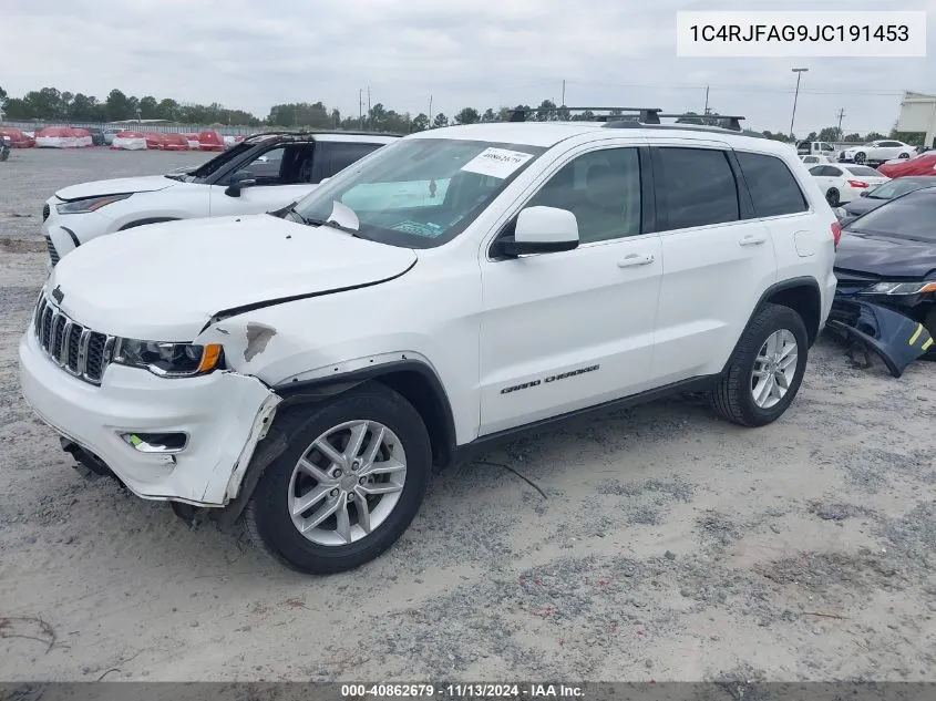 2018 Jeep Grand Cherokee Laredo E 4X4 VIN: 1C4RJFAG9JC191453 Lot: 40862679