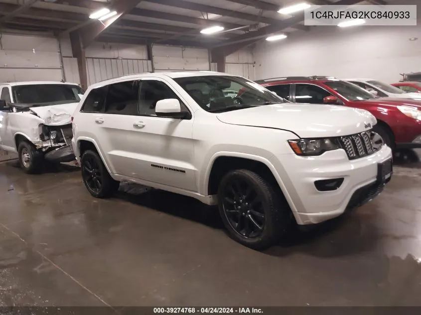 2019 Jeep Grand Cherokee Altitude 4X4 VIN: 1C4RJFAG2KC840933 Lot: 39274768