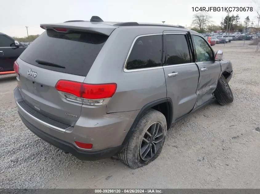 1C4RJFBG1KC730678 2019 Jeep Grand Cherokee Limited 4X4