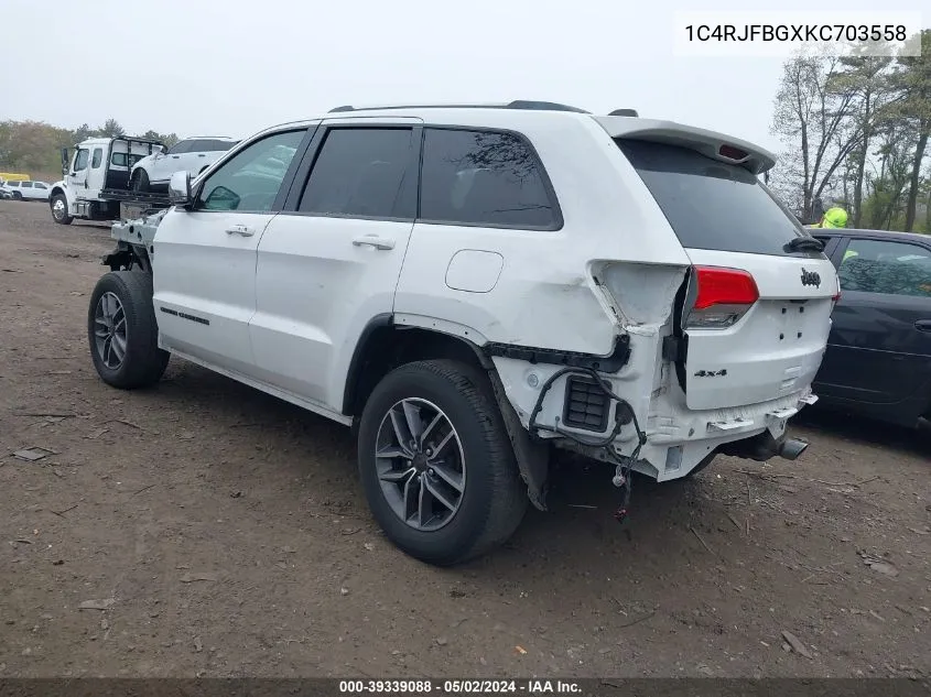 2019 Jeep Grand Cherokee Limited X 4X4 VIN: 1C4RJFBGXKC703558 Lot: 39339088