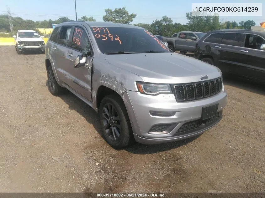 2019 Jeep Grand Cherokee High Altitude 4X4 VIN: 1C4RJFCG0KC614239 Lot: 39710592